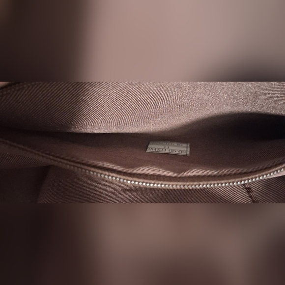 EUC Vintage Fossil Burgundy & Mocha Suede Boho Kiss Lock Clutch Purse Bag - Picture 9 of 10